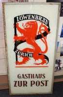 Löwenbräu Zürich Hinterglas-Lithographie 20`s